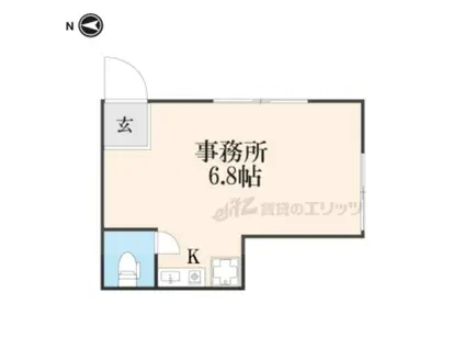 叡山電鉄 元田中駅 徒歩2分 2階建 築5年(1K/1階)の間取り写真