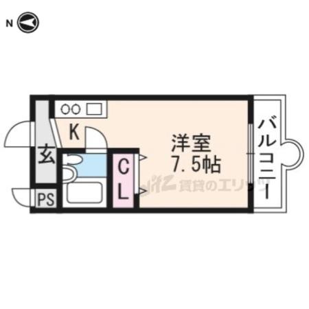 長岡プラザ(ワンルーム/4階)の間取り写真