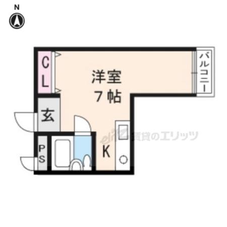 長岡プラザ(ワンルーム/3階)の間取り写真