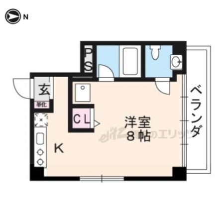 LAQUOH COMPLEX(ワンルーム/4階)の間取り写真