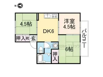 メゾン丹和 A棟(3DK/2階)の間取り写真