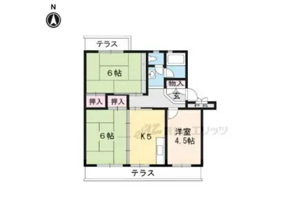 びわ湖美空団地17号棟(3DK/3階)の間取り写真