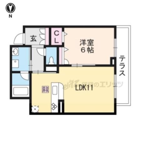 シャーメゾン天神川(1LDK/2階)の間取り写真