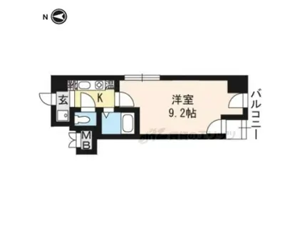 グランドパレス御池(1K/7階)の間取り写真