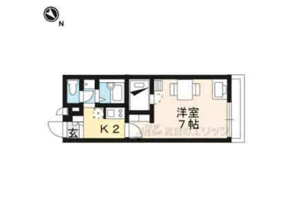 レオパレスRACOND7能登川(1K/1階)の間取り写真