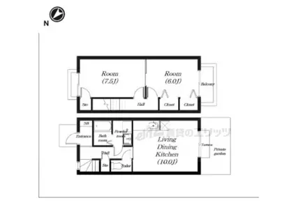 ラ・マナージュ守山A(2DK/1階)の間取り写真