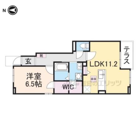 グランツオーベル 正明寺 (1LDK/1階)の間取り写真