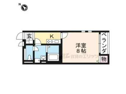 クレイノグランヴィア東草津VI(1K/2階)の間取り写真