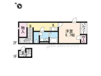 レオネクストアミーゴ(1K/2階)の間取り写真