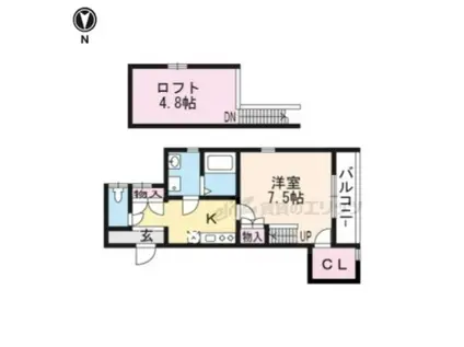 メゾン島(1K/2階)の間取り写真