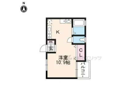 メゾン・グランデ下阪本(ワンルーム/1階)の間取り写真