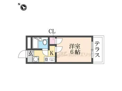 アネーロ壱番館(1K/4階)の間取り写真
