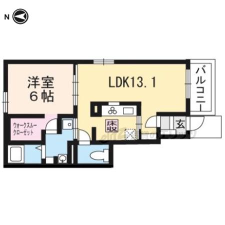 エスペラント・ボヌール(1LDK/1階)の間取り写真