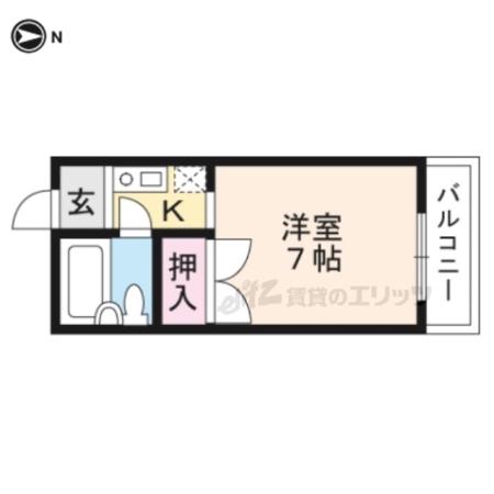 VERVEKYOTO(1K/2階)の間取り写真
