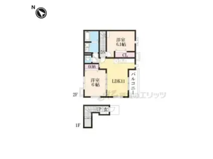 ビューティー・オアシス (2LDK/2階)の間取り写真