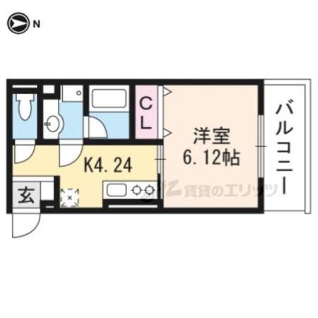 グランドペアランス(1K/3階)の間取り写真