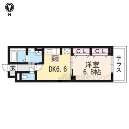 プレッソ・ロート(1DK/1階)の間取り写真