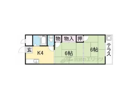 城北コーポ(2K/1階)の間取り写真