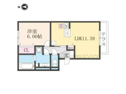 ベルコート川崎(1LDK/1階)の間取り写真