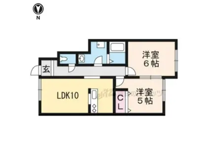 サンモール泉(2LDK/1階)の間取り写真