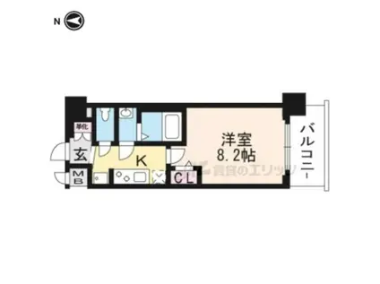 プレサンスTHE KYOTO 東福寺 イースト(1K/3階)の間取り写真