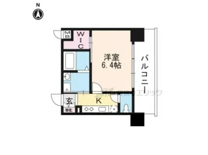 プレサンス THE KYOTO 東福寺 ウエスト(1K/4階)の間取り写真