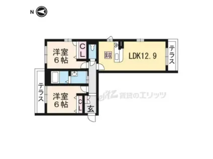ダイフステージ(2LDK/1階)の間取り写真