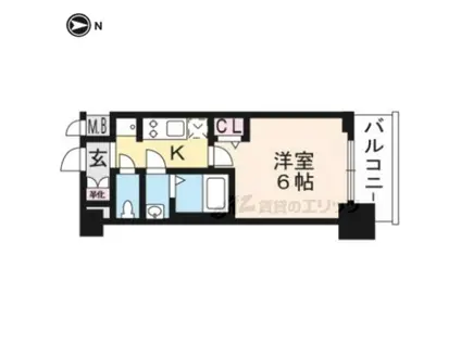 プレサンスTHE KYOTO 東福寺 イースト(1K/7階)の間取り写真