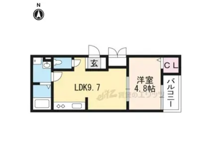 シェリール(1LDK/3階)の間取り写真