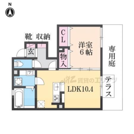 Y´SCOURT横田(1LDK/1階)の間取り写真