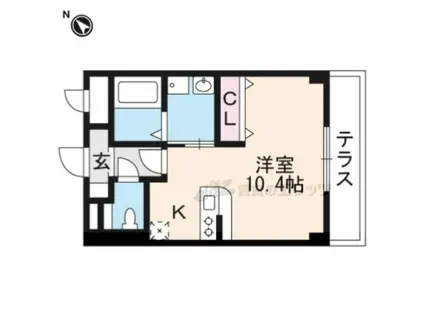 山陰本線 福知山駅 徒歩10分 2階建 築5年(ワンルーム/1階)の間取り写真