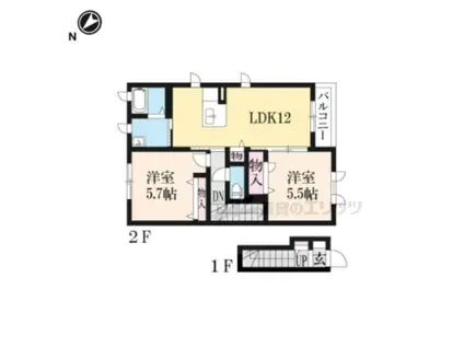 メゾン ド セゾン(2LDK/2階)の間取り写真