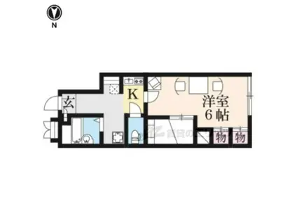 レオパレスМY中山(1K/1階)の間取り写真