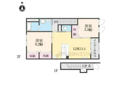 クラウド(2LDK/2階)の間取り写真