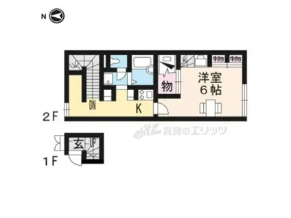 レオパレスグリーン フィールド(1K/2階)の間取り写真