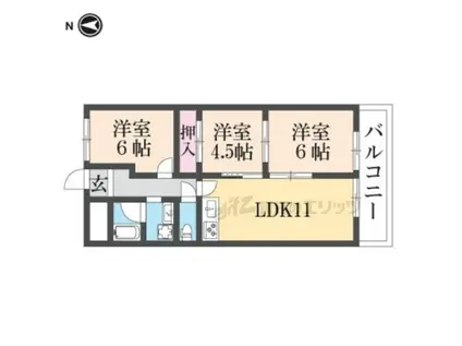 ライゼックス長浜 (3LDK/2階)の間取り写真