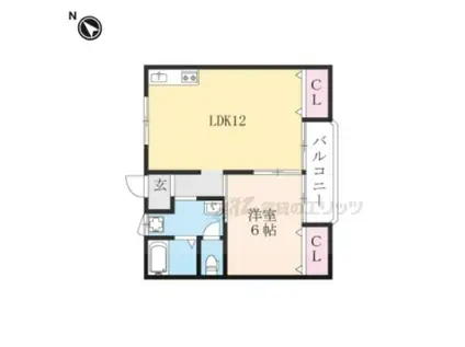 シャルムキリムラ(1LDK/2階)の間取り写真