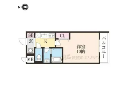 EXCEED川島寺田町(1K/3階)の間取り写真