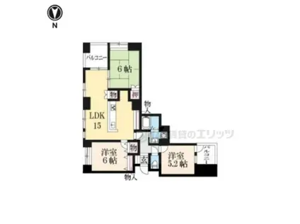 イーグルコート伏見桃山502(3LDK/5階)の間取り写真