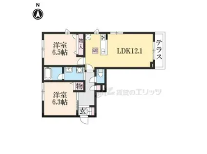 LE・PARC比叡山坂本(2LDK/1階)の間取り写真