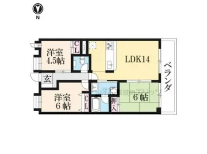 グラン・シャリオ(3LDK/4階)の間取り写真