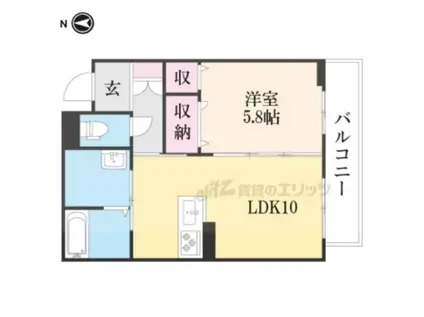 モンビジュー(1LDK/2階)の間取り写真