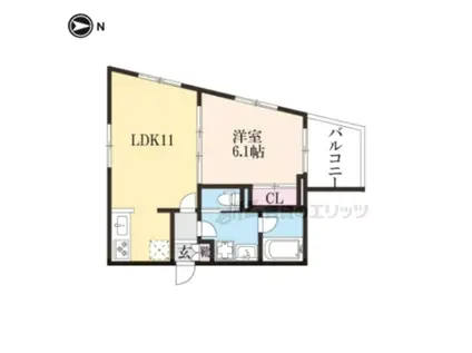 フーガス(1LDK/2階)の間取り写真