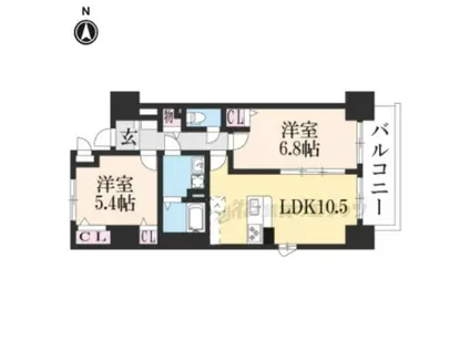 シエラコート(2LDK/7階)の間取り写真