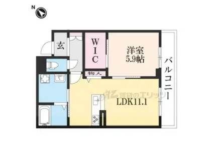 ヴィラコート ワン(1LDK/1階)の間取り写真