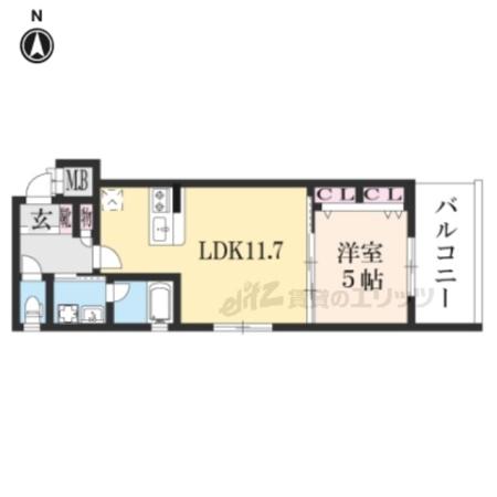 ベラジオ雅び 京都清水五条(1LDK/2階)の間取り写真