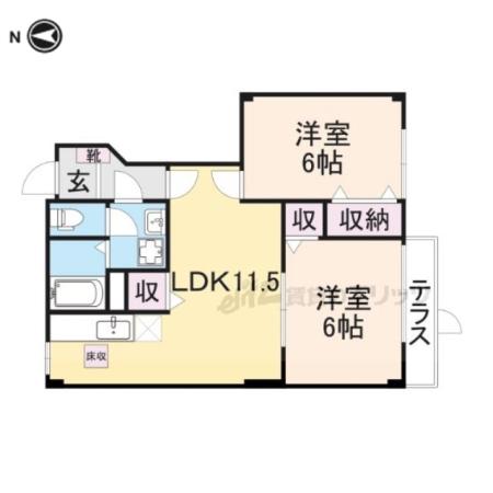 サニーハイツ(2LDK/1階)の間取り写真