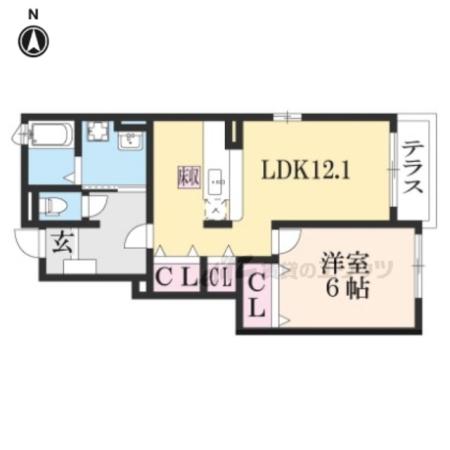 ナチュレAGAKE(1LDK/1階)の間取り写真