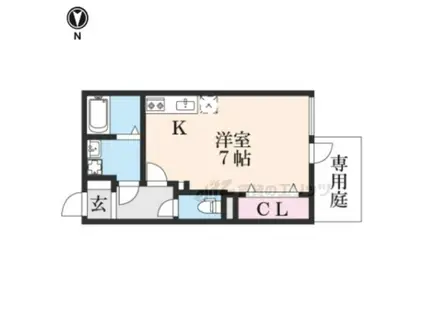 グランデコート大宅サウス(ワンルーム/1階)の間取り写真