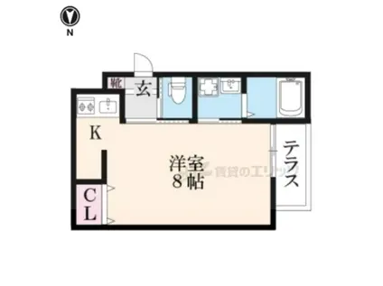 おーりとーり(ワンルーム/1階)の間取り写真